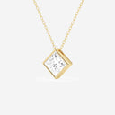 Bezel Set Princess Solitaire Pendant