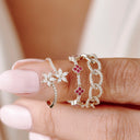 Clover Ruby and Diamond Eternity Band