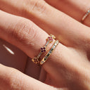 Clover Ruby and Diamond Eternity Band