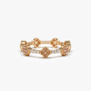 Clover Citrine and Diamond Eternity Band