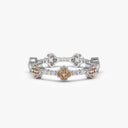 Clover Citrine and Diamond Eternity Band