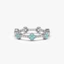 Clover Turquoise and Diamond Eternity Band