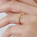 Clover Citrine and Diamond Eternity Band