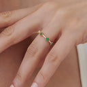 Clover Emerald and Diamond Eternity Band