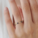 Clover Sapphire and Diamond Eternity Band