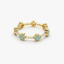 Clover Turquoise and Diamond Eternity Band