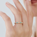 Clover Turquoise and Diamond Eternity Band