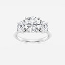 Round Three Stone Engagement Ring