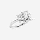Emerald Three Stone Engagement Ring
