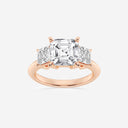 Asscher Three Stone Engagement Ring