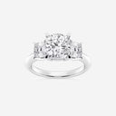 Cushion Three Stone Engagement Ring