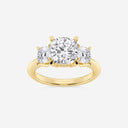 Cushion Three Stone Engagement Ring