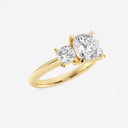 Cushion Three Stone Engagement Ring