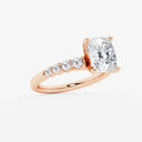 Elongated Cushion Graduated Side Stone Stone Engagement Ring