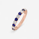 Round Diamond and Sapphire Half Eternity Band