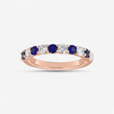 Round Diamond and Sapphire Half Eternity Band