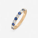 Round Diamond and Sapphire Half Eternity Band