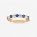 Round Diamond and Sapphire Half Eternity Band