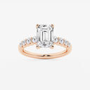 Emerald Graduated Side Stone Stone Engagement Ring