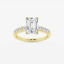Emerald Graduated Side Stone Stone Engagement Ring