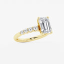 Emerald Graduated Side Stone Stone Engagement Ring
