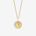 Capricorn Zodiac Medallion with Diamond Frame