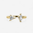 Marquise and Trillion Open Mixed Cuff Ring