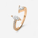 Marquise and Trillion Open Mixed Cuff Ring with Side Stones