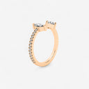 Marquise and Trillion Open Mixed Cuff Ring with Side Stones