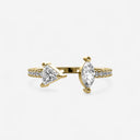 Marquise and Trillion Open Mixed Cuff Ring with Side Stones