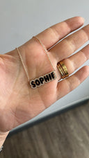 Bubble Name Necklace with Diamond Pavé Outline