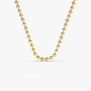 14K Solid Gold 2.5MM Bead Chain Necklace