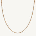14K Solid Gold 2MM Bead Chain Necklace