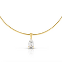 Pear Solitaire Pendant with Omega Chain