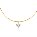 Heart Shape Solitaire Pendant with Mic Link Chain