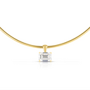 Emerald Solitaire Pendant with Omega Chain