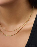 14K Solid Gold 2MM Bead Chain Necklace