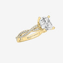 Cushion Double Twist Engagement Ring
