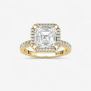 Asscher Halo Pave Engagement Ring