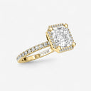 Asscher Halo Pave Engagement Ring