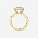 Asscher Halo Pave Engagement Ring