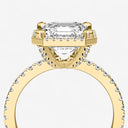 Asscher Halo Pave Engagement Ring