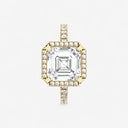 Asscher Halo Pave Engagement Ring
