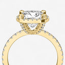 Cushion Halo Pave Engagement Ring