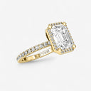 Emerald Halo Pave Engagement Ring