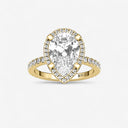 Pear Halo Pave Engagement Ring
