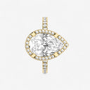 Pear Halo Pave Engagement Ring