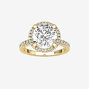 Round Halo Pave Engagement Ring