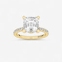 Asscher Floating Hidden Halo Engagement Ring