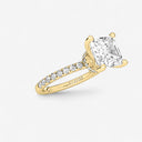 Asscher Floating Hidden Halo Engagement Ring
